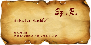 Szkala Radó névjegykártya